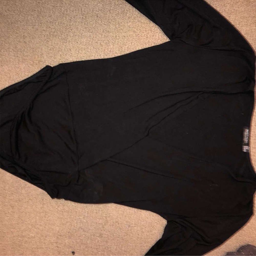 nasty gal long sleeve black body suit